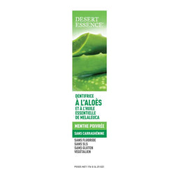 Dentifrice à l'huile d'aloès et à l'huile de théier