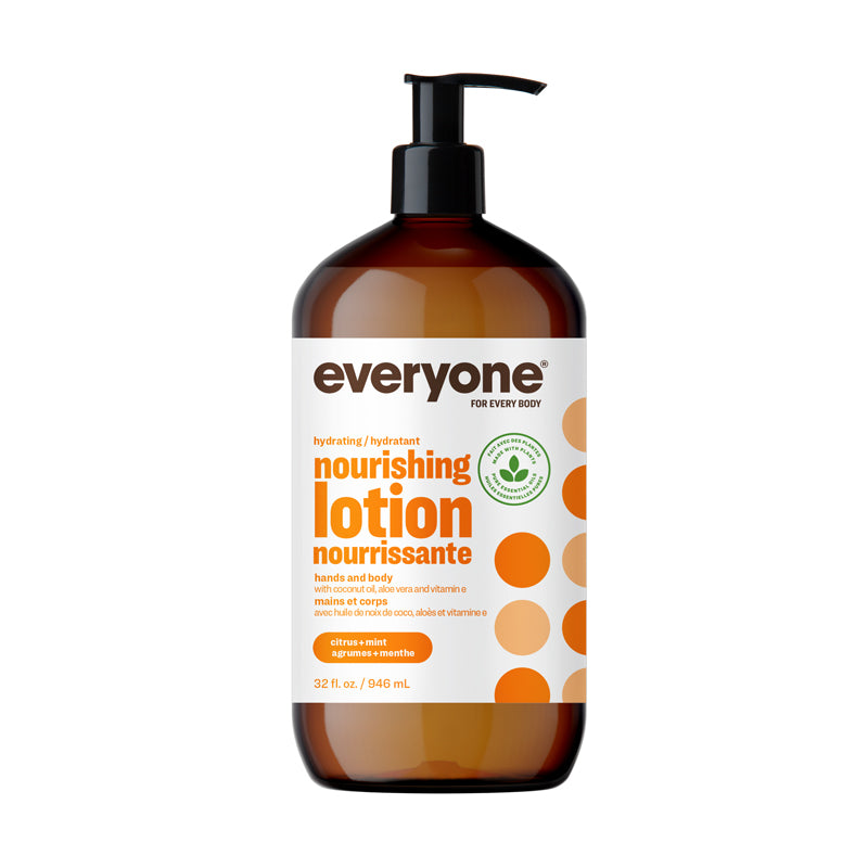 Everyone Lotion 2en1 Agrumes + Menthe Huiles essentielles pures Végane Sans cruauté Naturel Biologique 
