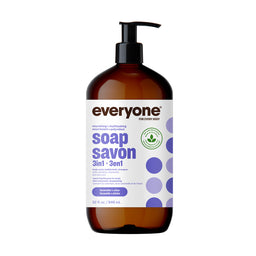Everyone Savon 3en1 Lavande + Aloès Huiles essentielles pures Végane Sans cruauté Naturel Biologique