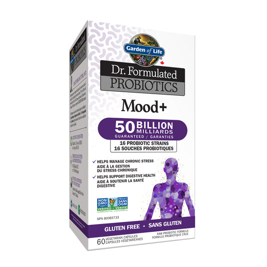 Garden of life Dr. Formulated probiotics mood+ 50 milliards sans gluten 60 capsules végétariennes