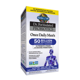 Garden of life Dr. Formulated probiotics once daily men's 50  milliards sans gluten sans produits laitiers sans soya aucune réfrigération nécessaire 30 capsules végétariennes 