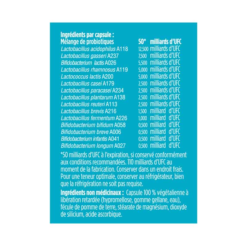 Genuine Health probiotique santé intestinale évoluée 50 milliards d'ufc soin quotidien pour femmes végétalien sans gluten 30 capsules végétariennes