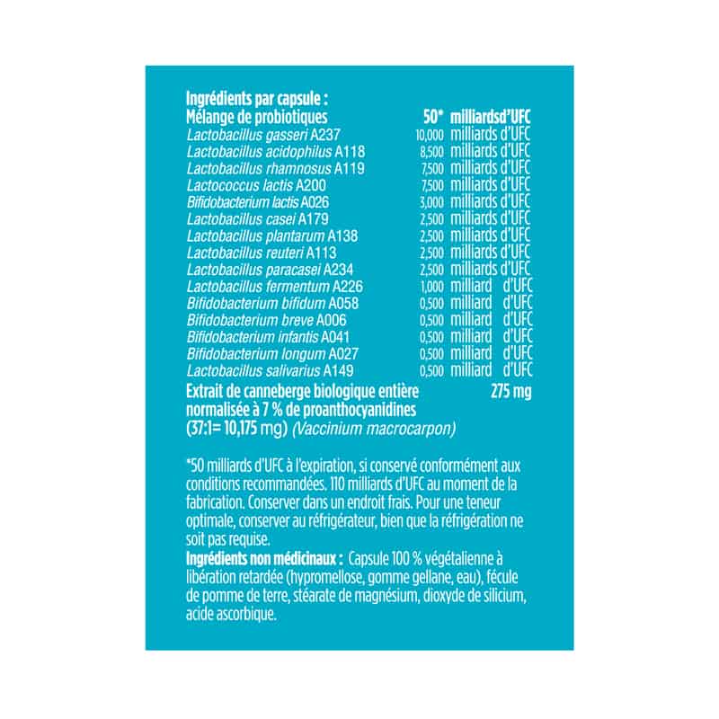 Genuine Health probiotique santé intestinale évoluée 50 milliards d'ufc soin quotidien pour femme iu végétalien sans gluten 30 capsules végétariennes