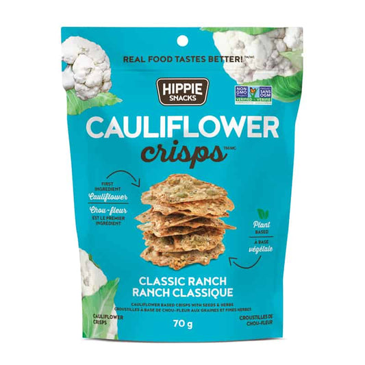 Hippie snacks cauliflower crisps ranch classique