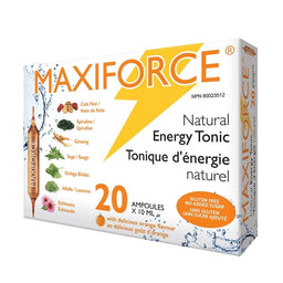 Homeocan Maxiforce Tonique D'Énergie Naturel Sans gluten Sans sucre ajouté Goût d'orange