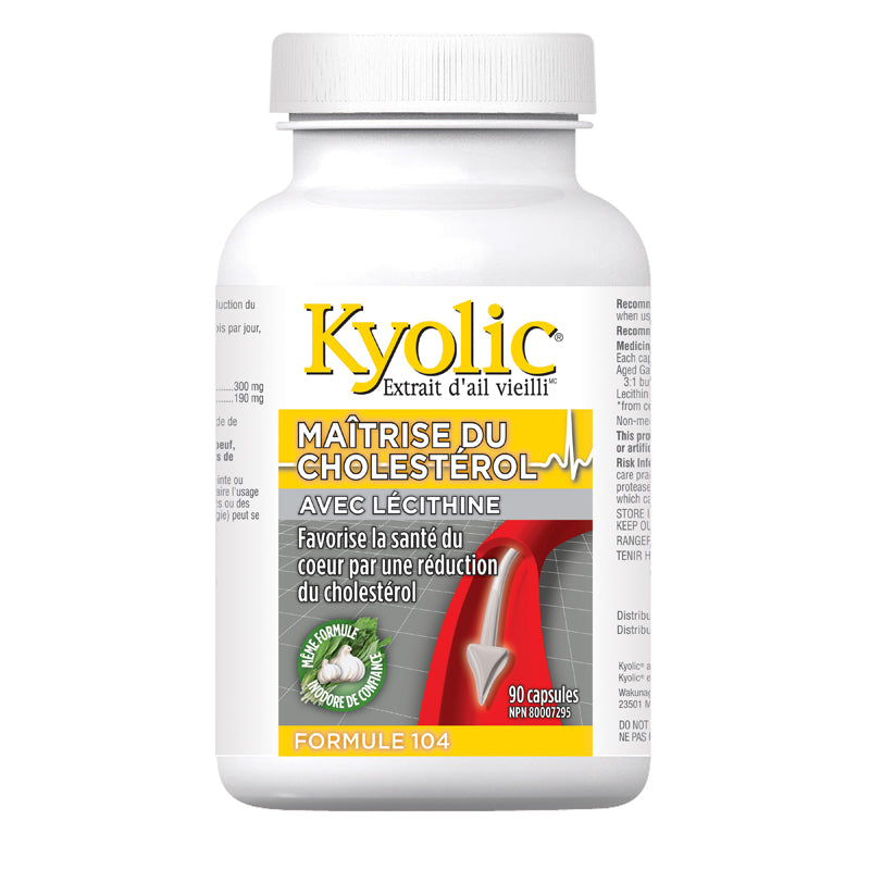 Kyolic extrait d'ail vieilli maitrise cholestérol  formule 104