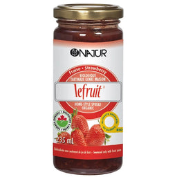 Natur Le Fruit Bio Tartinade Fraises sans sucre ajouté aliments bio préparés au Québec
