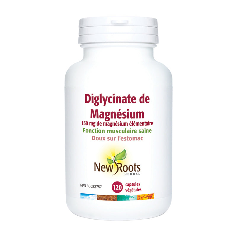 new roots diglycinate de magnésium 150 mg élémentaire muscle capsules végétales