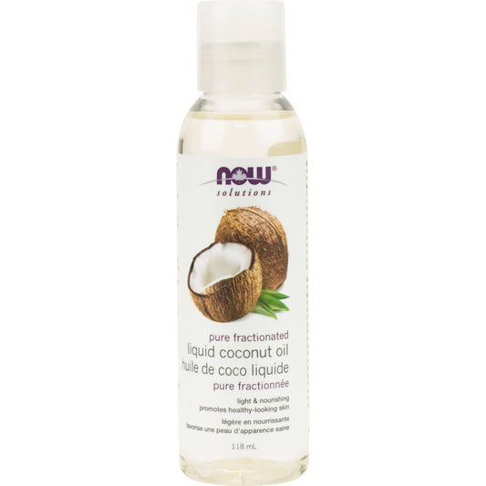 now huile de coco liquide pure fractionnée légère et nourrissante favorise peau apparence saine 118 ml