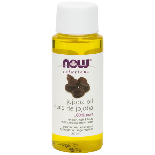 now huile de jojoba 100% pure peau et corps hydratant usage multiple 30 ml