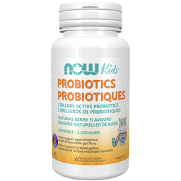 now kids probiotiques 2 milliards saveurs naturelles de baies a croquer soutenir santé gastri-intestinale flore intestinale favorable 60 comprimés a croquer