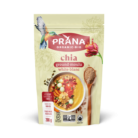 Prana chia blanc moulu biologique sans gluten
