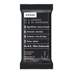 Rxbar Barre Protéinée Chocolat Et Sel De Mer  Pas de sucre ajouté Pas de gluten