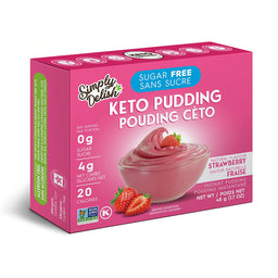 Simply Delish Pouding Instantané Végane Aux Fraises Kéto Sans sucre Sans gluten Végane Sans OGM