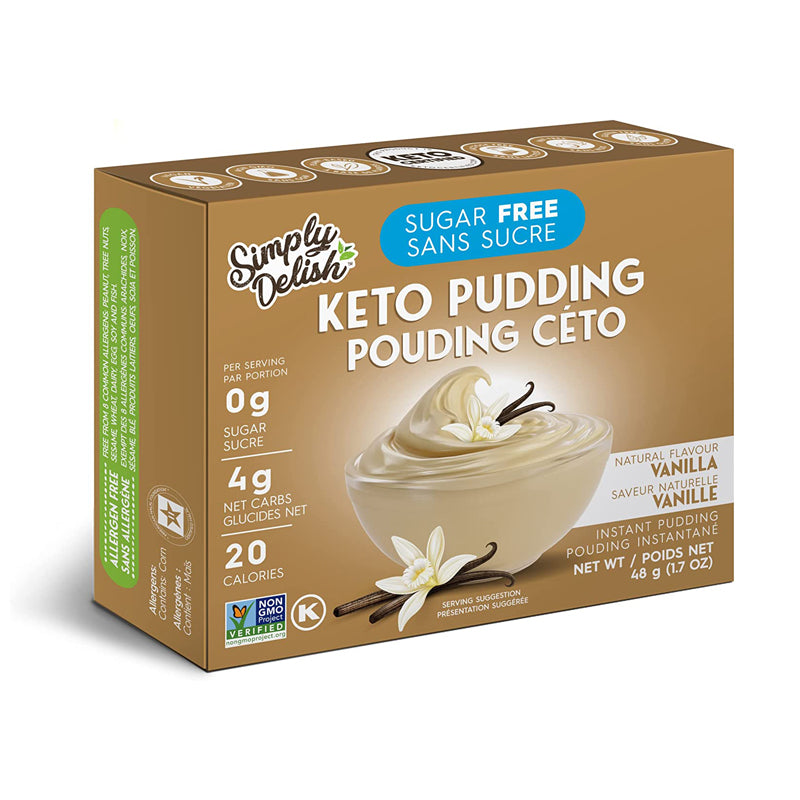Simply Delish Pouding Instantané Végane À La Vanille Kéto Sans sucre Sans OGM 