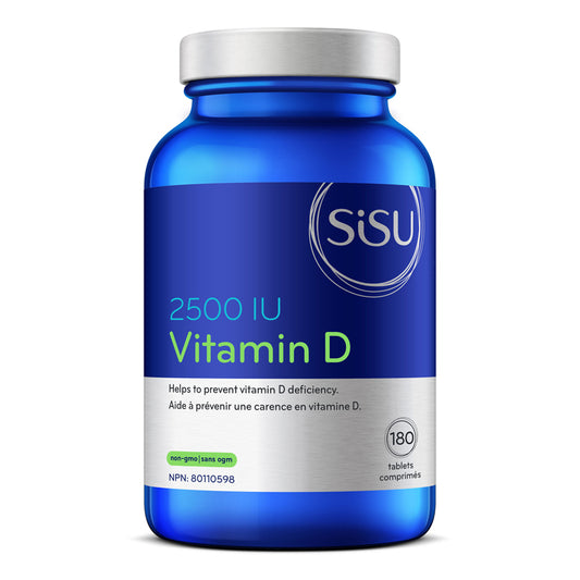 Sisu Vitamine D 2500 UI prévention carence Sans gluten Sans produits laitiers Sans OGM