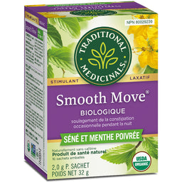 Traditional medicinals tisane smooth move biologique stimulant laxatif séné menthe poivrée  sans caféine