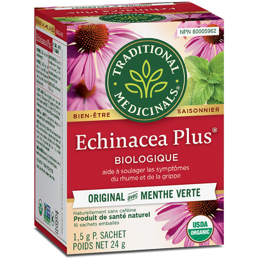 Traditional medicinals tisane saisonnier echinacea plus biologique originale menthe verte sans caféine rhume grippe