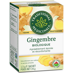Traditional medicinals tisane quotidienne gingembre biologique sans caféine 