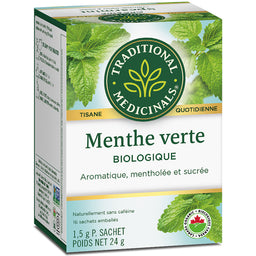 Traditional medicinals tisane quotidienne menthe verte biologique sans caféine