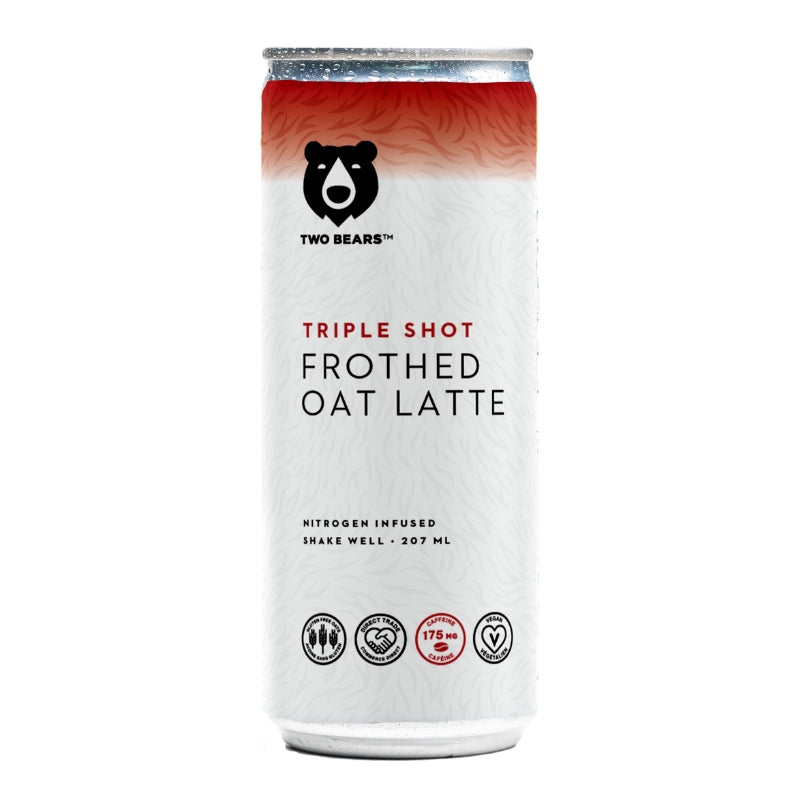 Two Bears Latté Mousseux Triple Dose À L'Avoine Végane Sans gluten 175 mg caféine