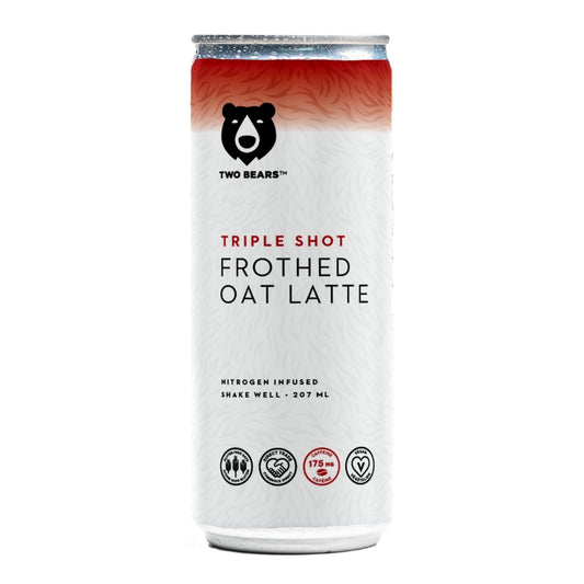 Two Bears Latté Mousseux Triple Dose À L'Avoine Végane Sans gluten 175 mg caféine