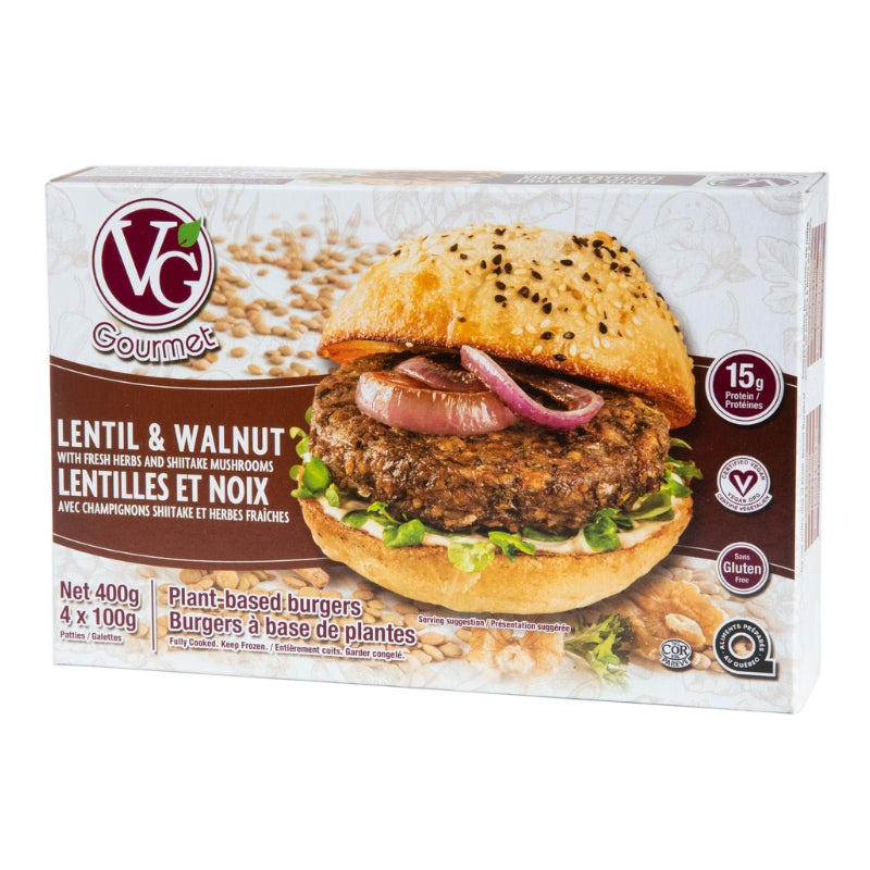 Artisan vegan burgers - Lentil and walnut