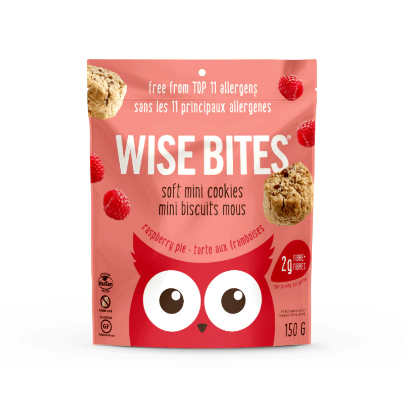 Wise Bites Mini Biscuits Moelleux Tarte Aux Framboises Sans allergènes Sans gluten Végane 