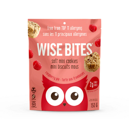 Wise Bites Mini Biscuits Moelleux Tarte Aux Framboises Sans allergènes Sans gluten Végane 